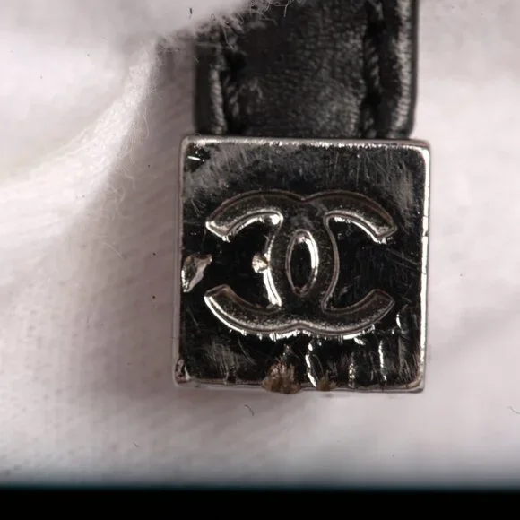 Authentic Chanel Matelasse Haraco Black Chain Shoulder Tote Bag - Picture 7 of 10